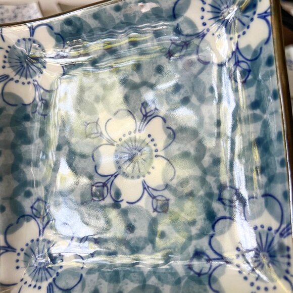 Japanese Hand Painted Sushi Soy Sauce Dishes Set 6 Assorted Square Side Plates - Picture 9 of 13